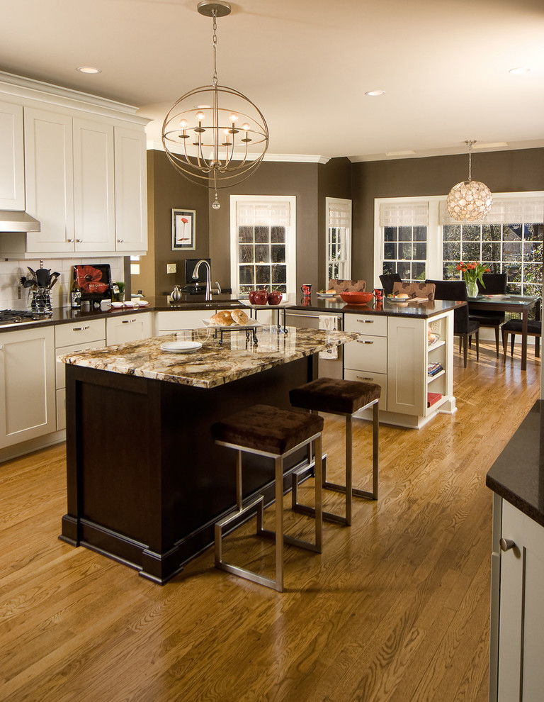 Modern Hanging Lights Kitchen Traditional with Brown Wall Counter Stools