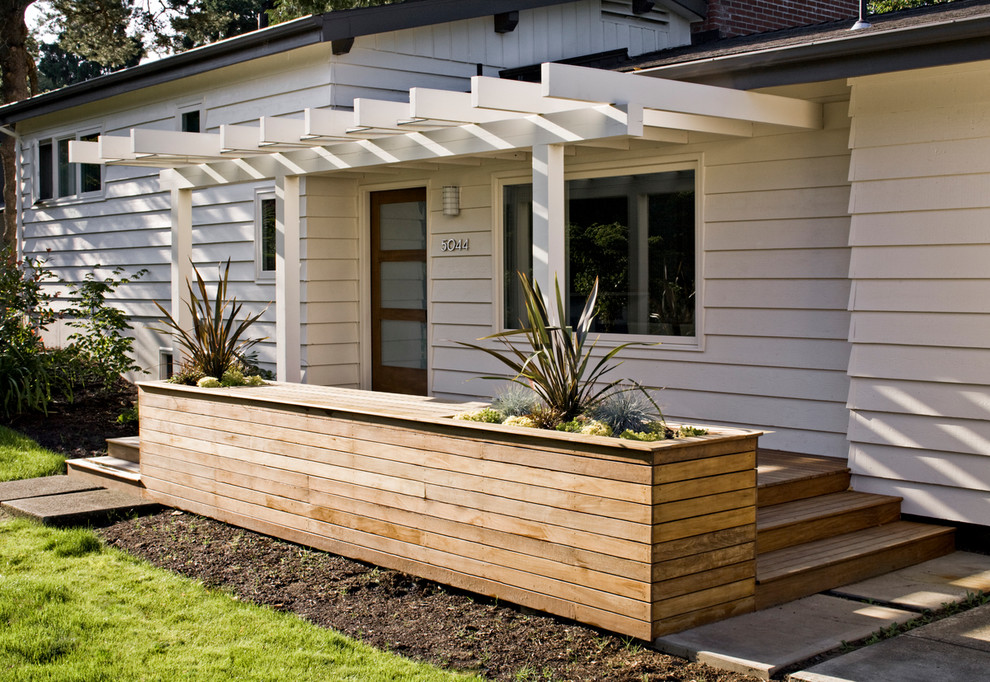Modern Indoor Planters Exterior Midcentury with Clean Deck Entrance Entry