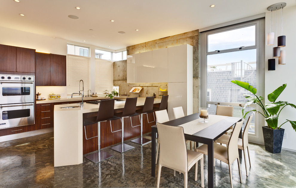 Modern Kitchen Remodel Kitchen Modern with Beige Countertop Beige Dining