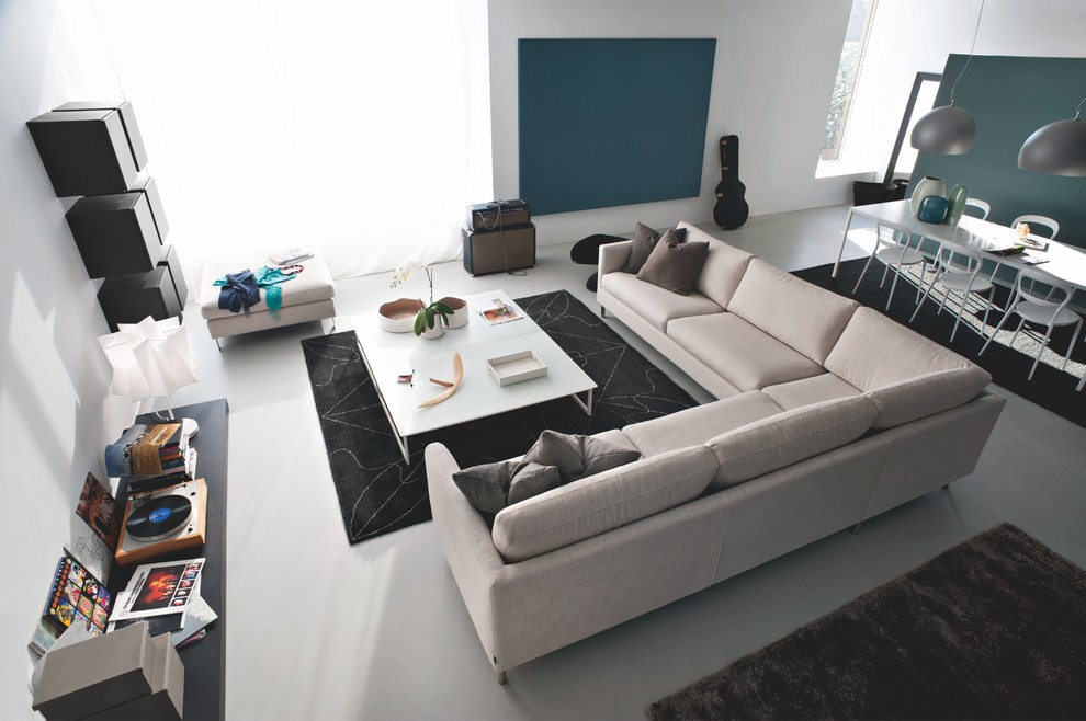 Modern Leather Sectional Living Room Modern with Andromeda Calligaris Carmel Chairs1