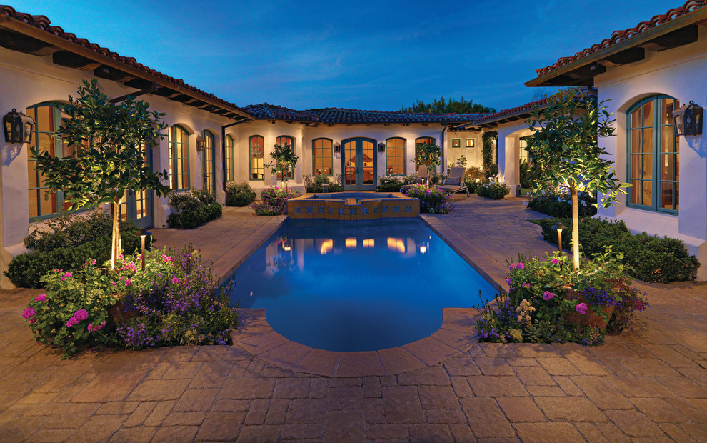 Modern Media Consoles Pool Mediterranean with Backyard Retreat Beautiful Pools
