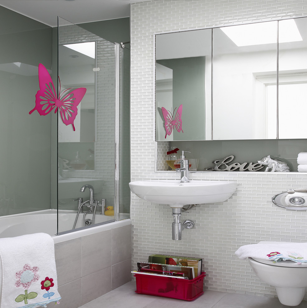 Modern Medicine Cabinets Bathroom Contemporary with 12x12 Tile Bath Chrome
