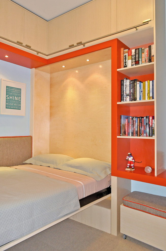 Modern Murphy Bed Kids Contemporary with Bedroom Bookcase Bookshelves Built In