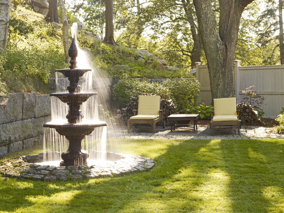 Modern Outdoor Fountains Landscape Traditional with 4 Bedrooms Adirondack Chairs1