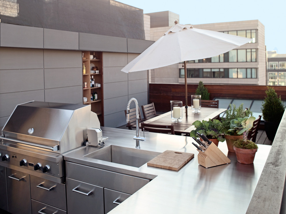 Modern Outdoor Kitchen Patio Modern with Barbecue Built in Storage Container