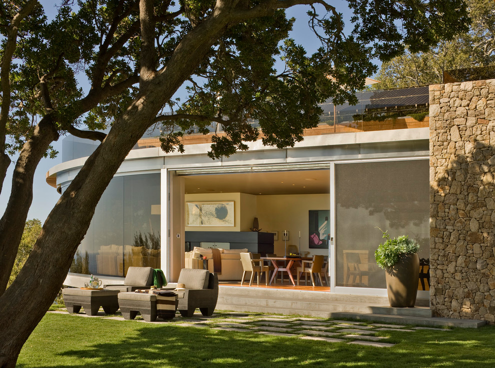 modern outdoor planters Exterior Contemporary with glass walls indoor pots