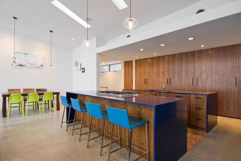 Modern Pendant Light Kitchen Contemporary with Blue Counter Blue Counter