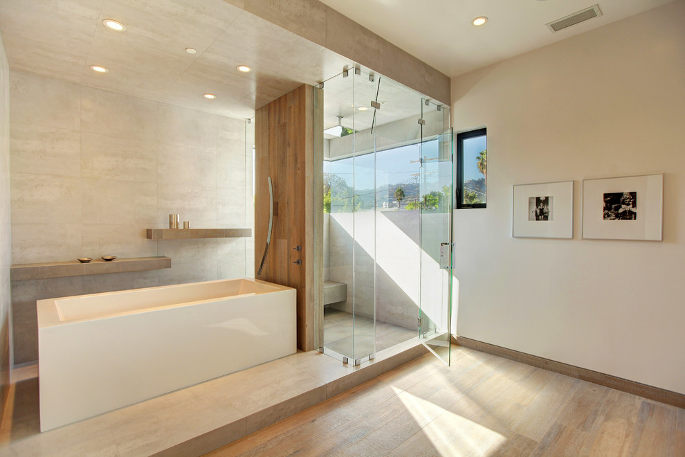 Modern Persian Rugs Bathroom Contemporary with Brown Accent Wall Brown