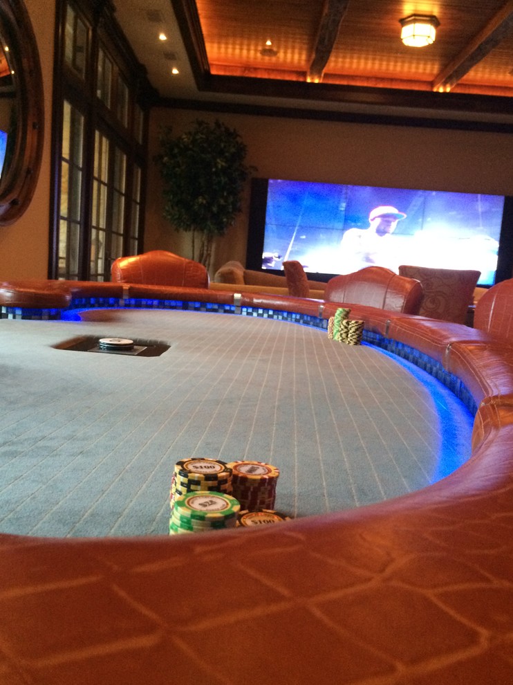 Modern Poker Table Spaces with Contemporary Poker Table Custom
