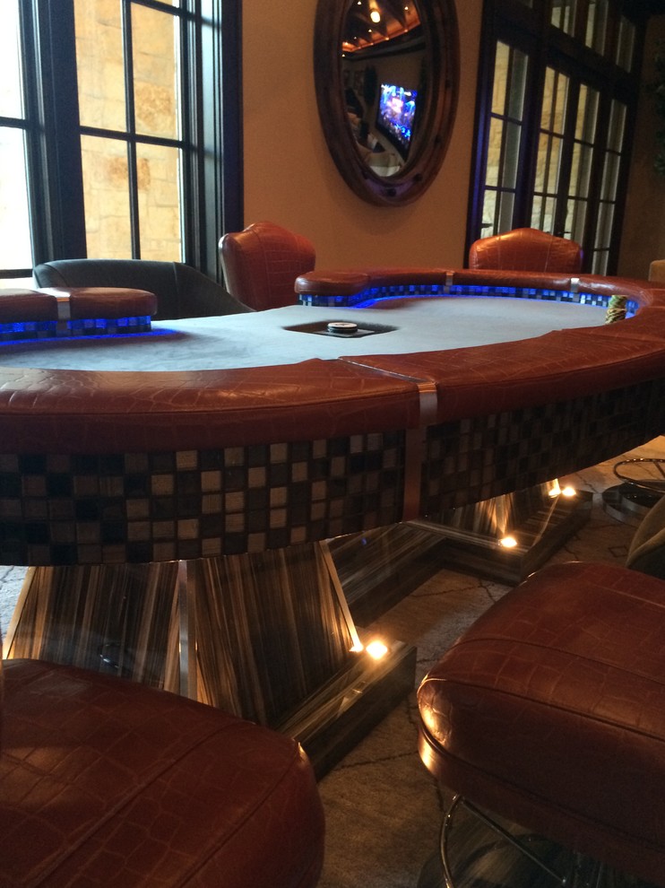 Modern Poker Table Spaces with Contemporary Poker Table Custom1