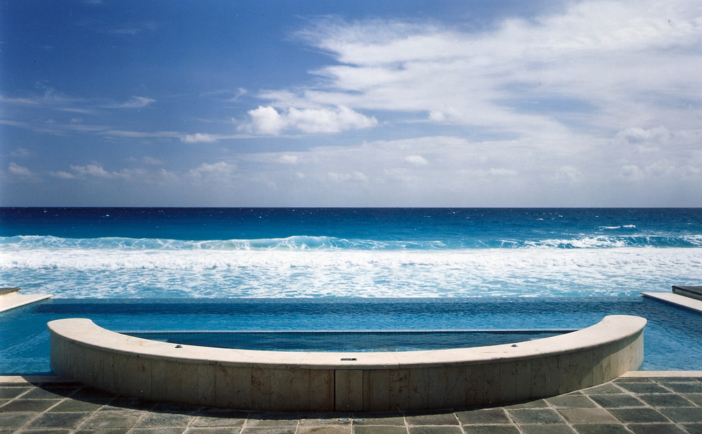 Modern Pool Designs Pool Tropical with Blue Disappearing Edge Pool