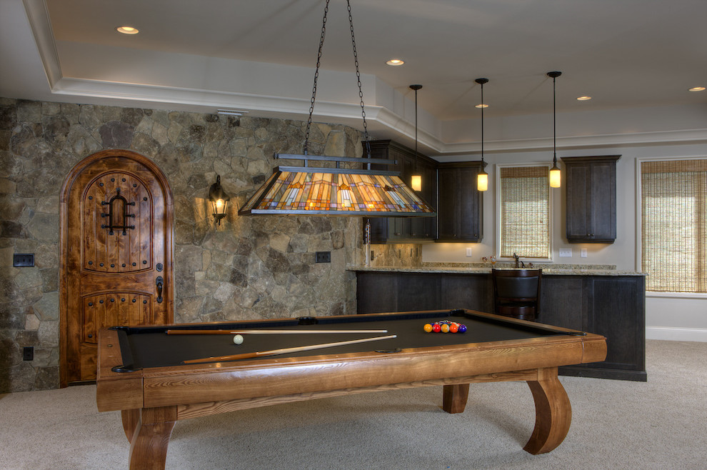 Modern Pool Tables Basement Traditional with Bar Billiard Light Billiard