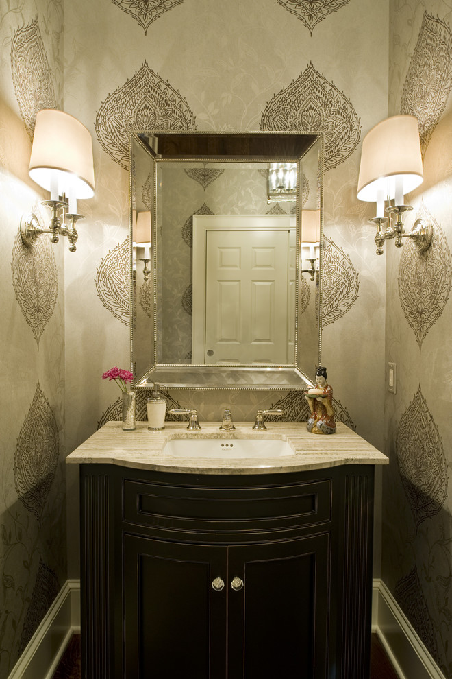 Modern Powder Room Vanity Powder Room Traditional with Baseboards Bathroom Lighting Bathroom