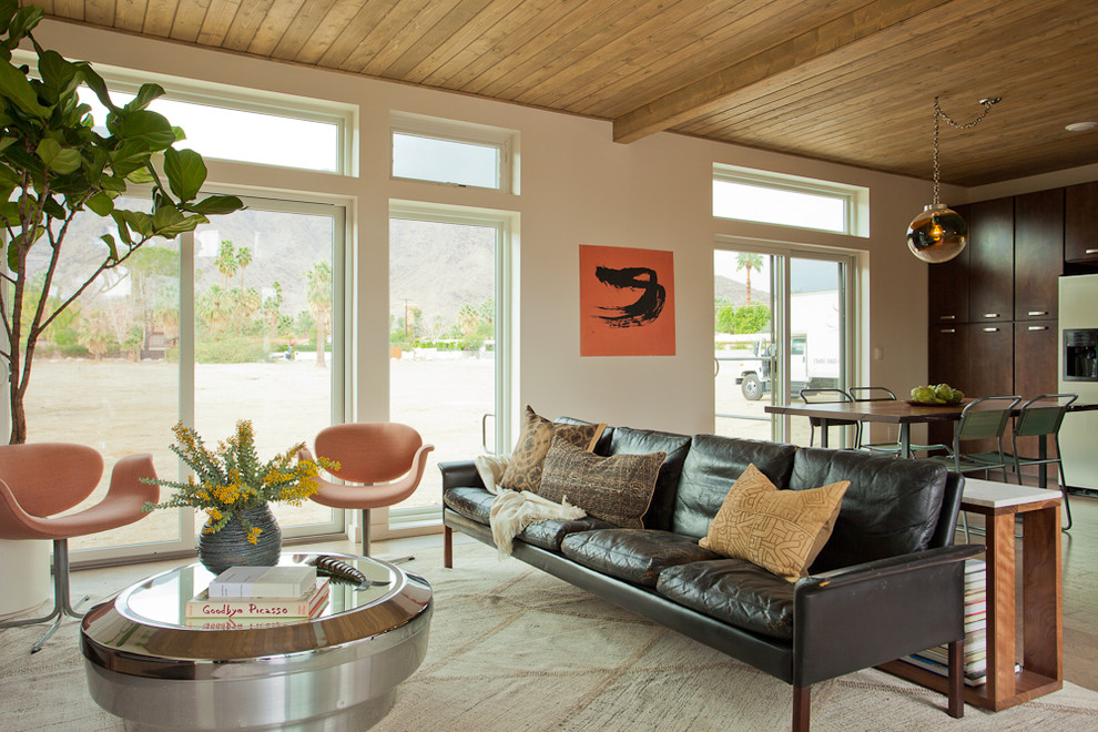 Modern Pull Out Couch Living Room Midcentury with Clerestory Decorative Pillows Desert