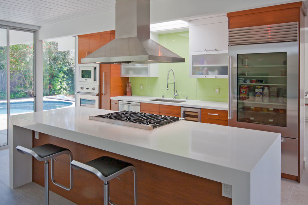 Modern Range Hood Kitchen Contemporary with Breakfast Bar Eat In
