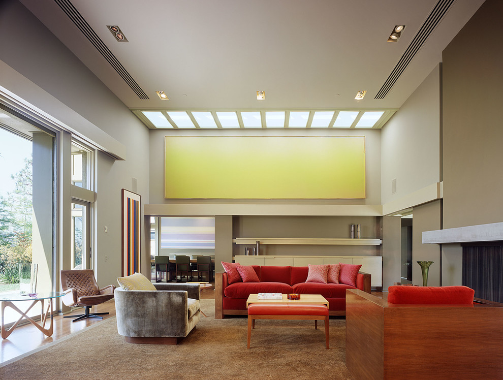 Modern Red Sofa Living Room Modern with Armchair Art Coffee Table