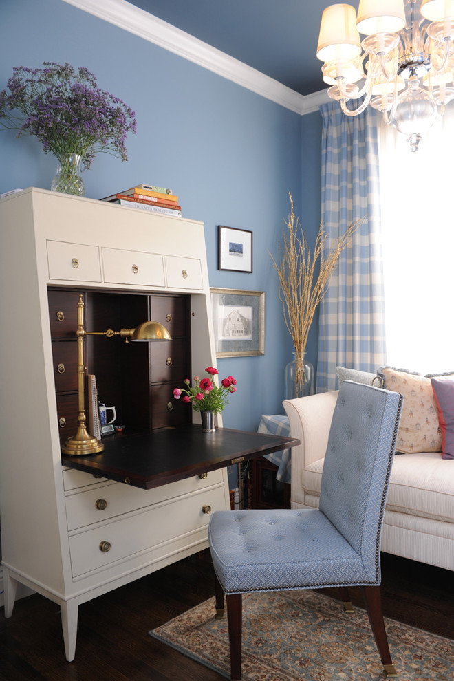Modern Secretary Desk Home Office Traditional with Blue Blue and Brown