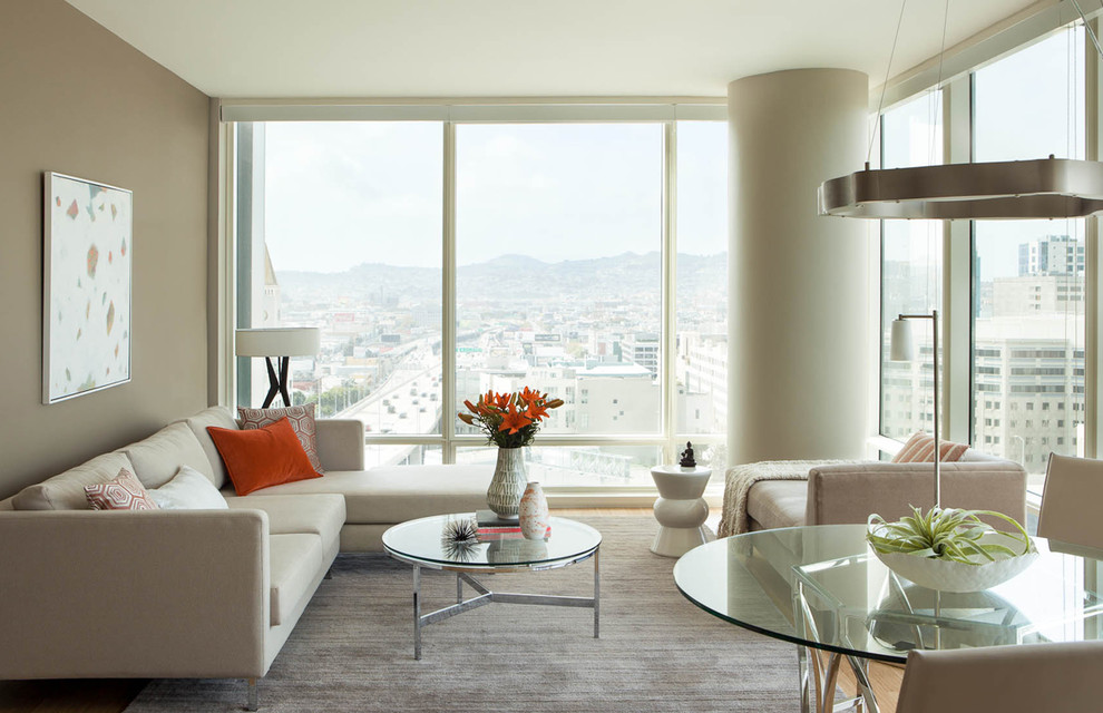 Modern Sectional Sofa Living Room Contemporary with Abstract Art Bachelorette Pad
