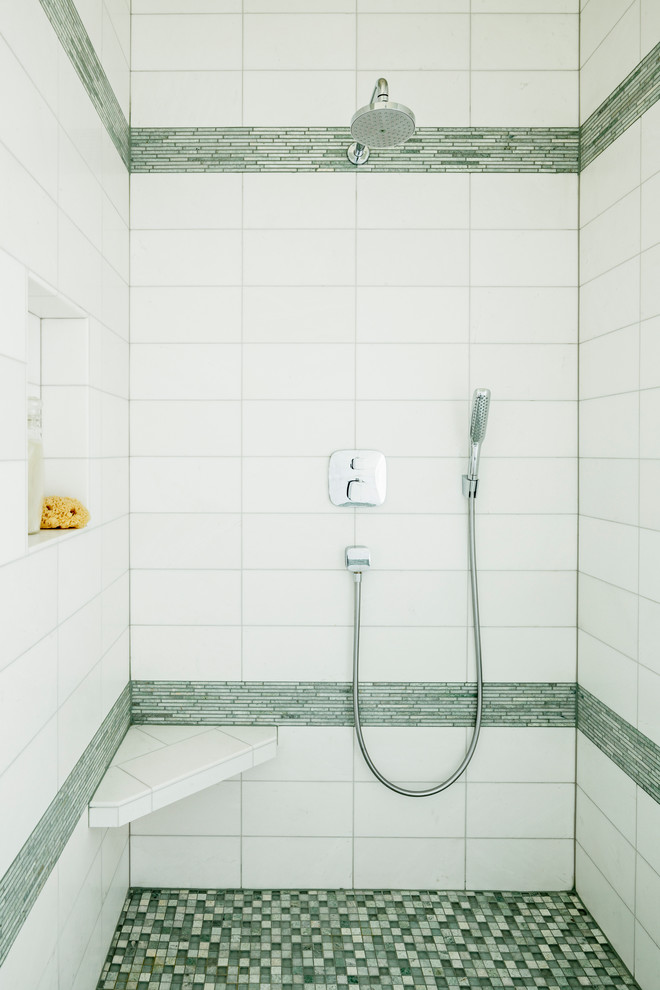 Modern Shower Bench Bathroom Transitional with Age in Place Bathroom