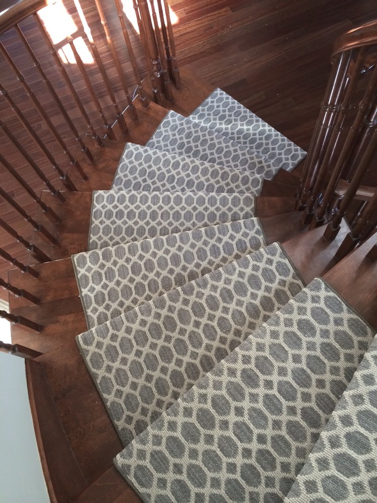 Modern Stair Runner Staircase Contemporary with Carpet Runner Custom Made