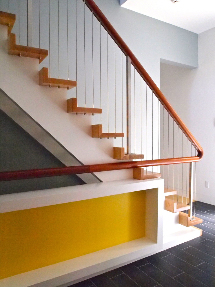 Modern Stair Treads Staircase Modern with Custom Banister Custom Handrail