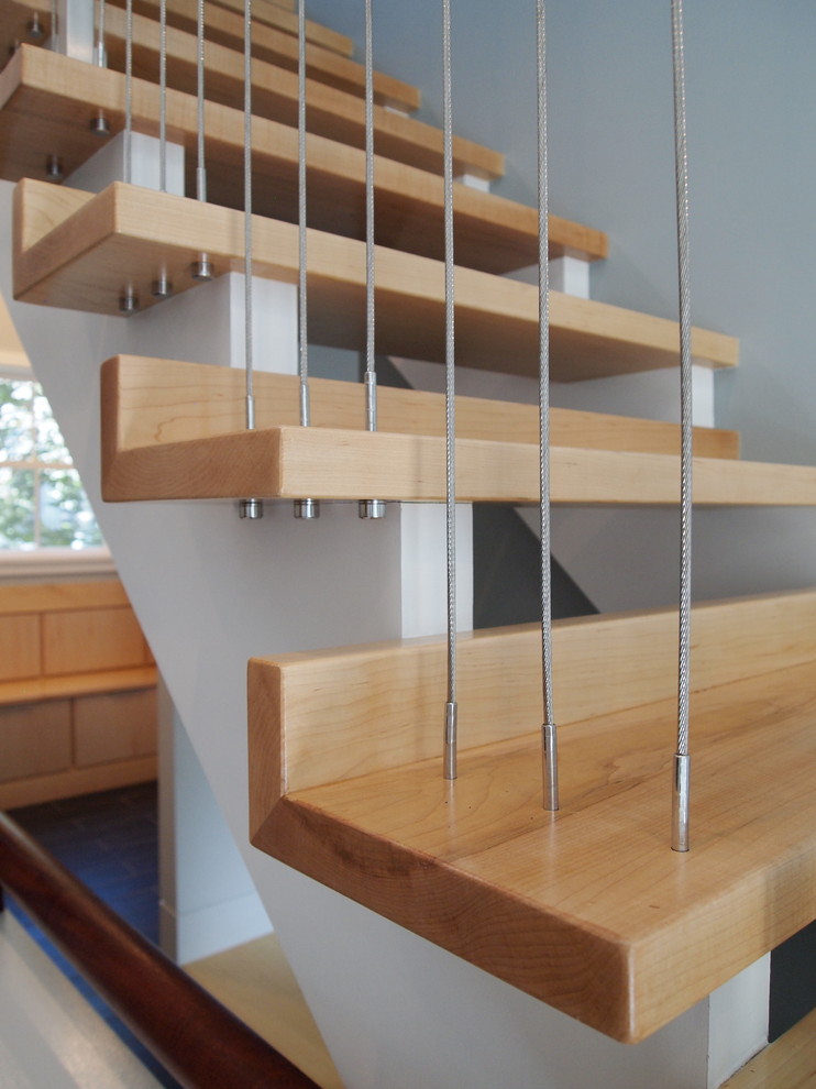 Modern Stair Treads Staircase Modern with Custom Handrail Custom Stairs