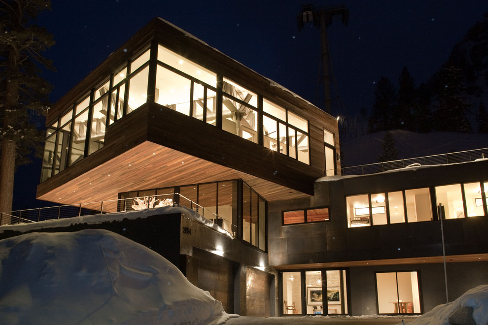 Modern Step Ladder Spaces Contemporary with Corner Door Large Windows