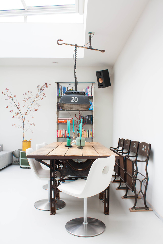 modern swivel chair Dining Room Eclectic with industrial dining table metal