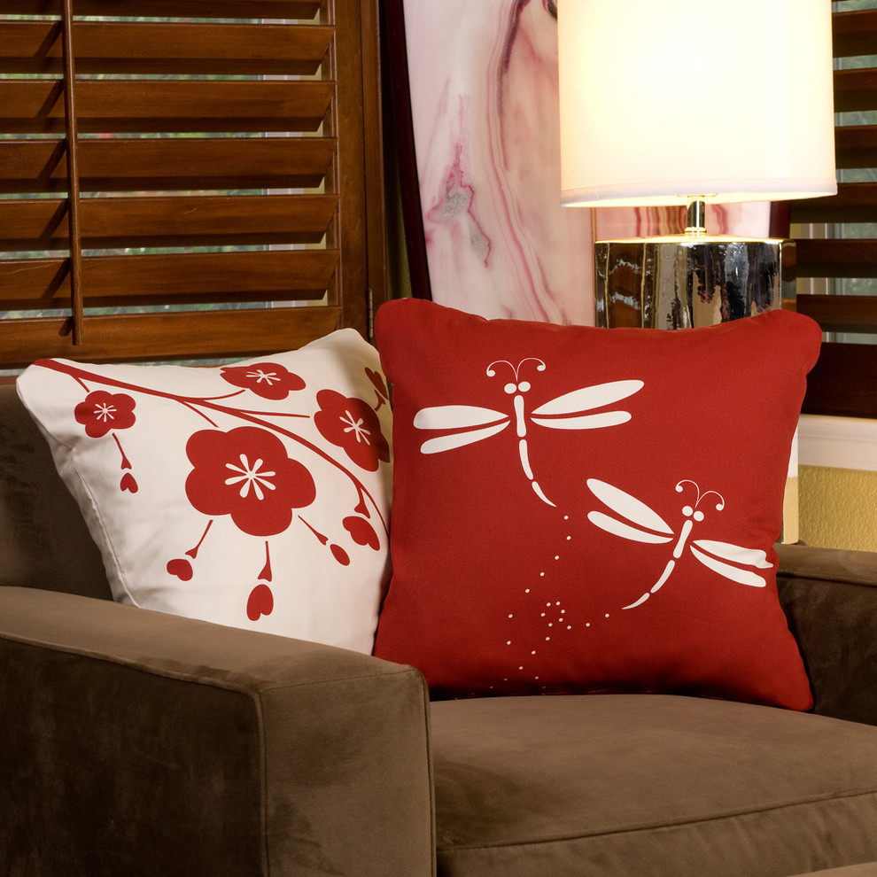 Modern Throw Pillows Spaces with Cherry Blossom Pillows Dragonfly