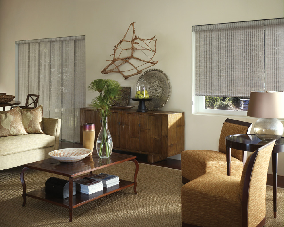 Modern Vertical Blinds Living Room Traditional with Blind Coffee Table Credenza