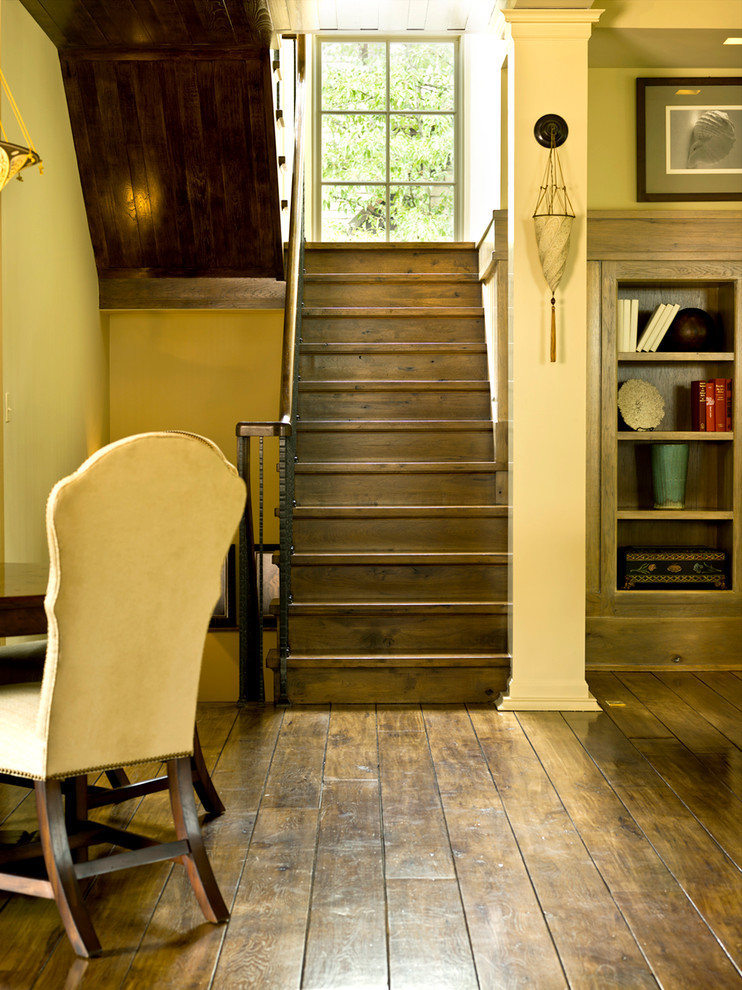 Modern Vinyl Flooring Staircase Traditional with Basement Bookcase Dark Floors