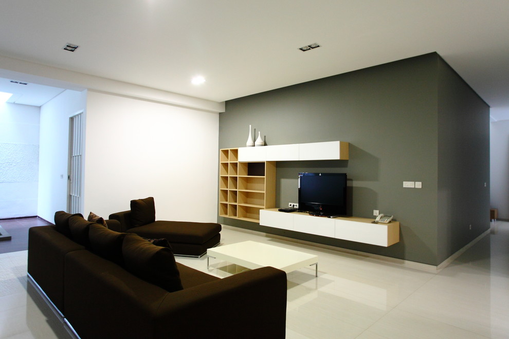 Modern Wall Shelving Basement Modern with None 