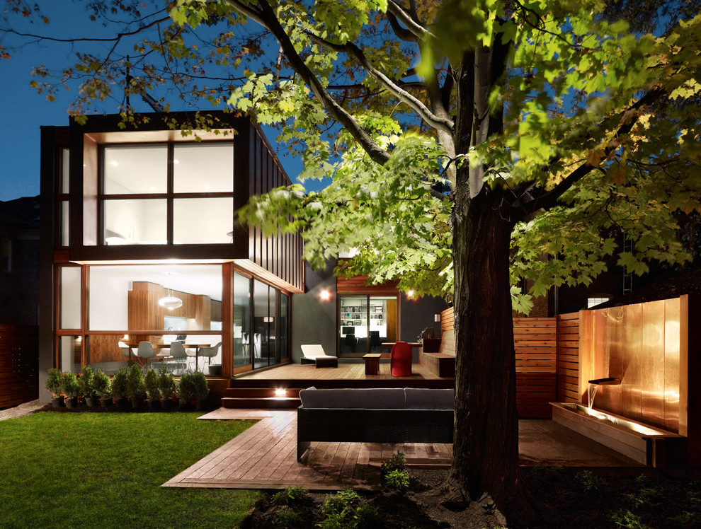 Modern Water Fountain Exterior Contemporary with Backyard Decking Exterior Facade
