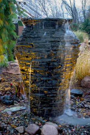 Modern Water Fountain Landscape Tropical with Backyard Decor Grotto Pond