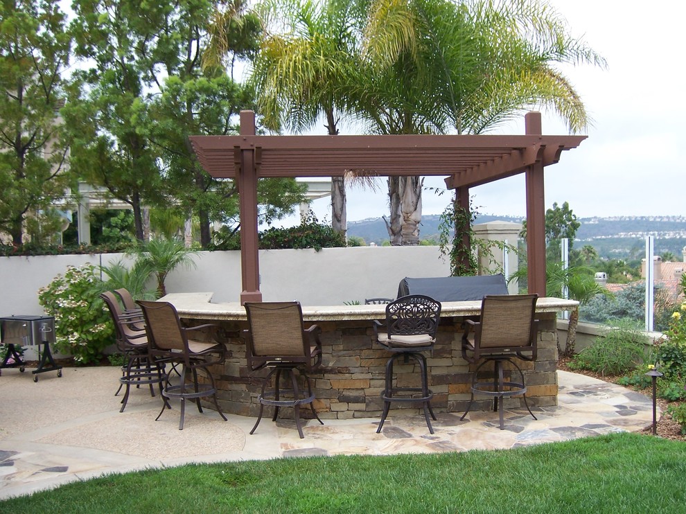 Modern Water Fountain Patio Traditional with None 