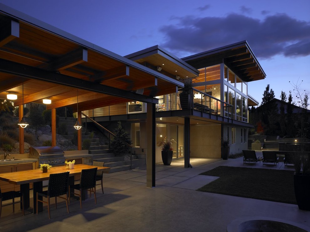 Modern Window Coverings Patio Contemporary with Cantilever Covered Patio Eaves