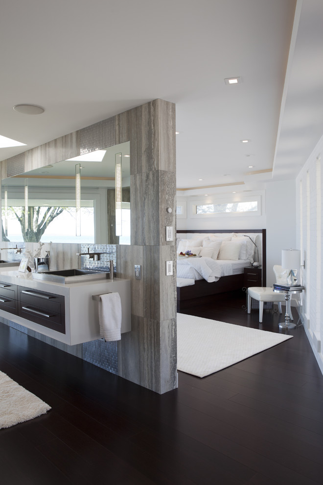 Morning Star Bamboo Flooring Bathroom Contemporary with Bathroom Partition Chrome Stool