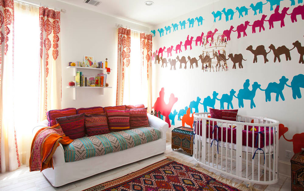 Moroccan Print Curtains Nursery Mediterranean with Area Rug Camel Kilim