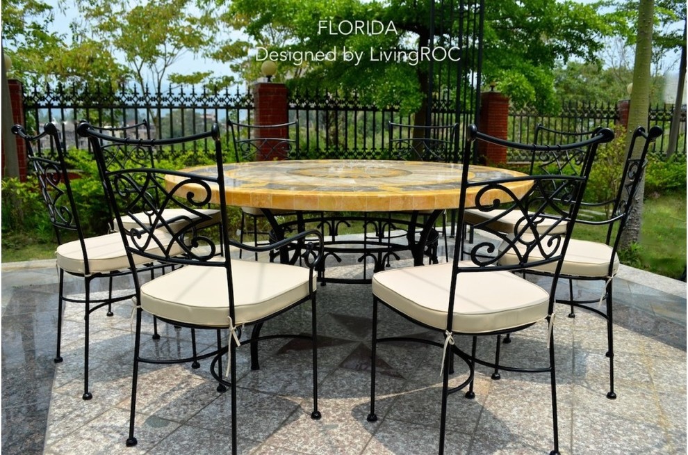 Mosaic Table Top Exterior Craftsman with Dining Table Patio Garden