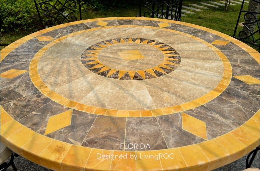 Mosaic Table Top Exterior Craftsman with Dining Table Patio Garden1