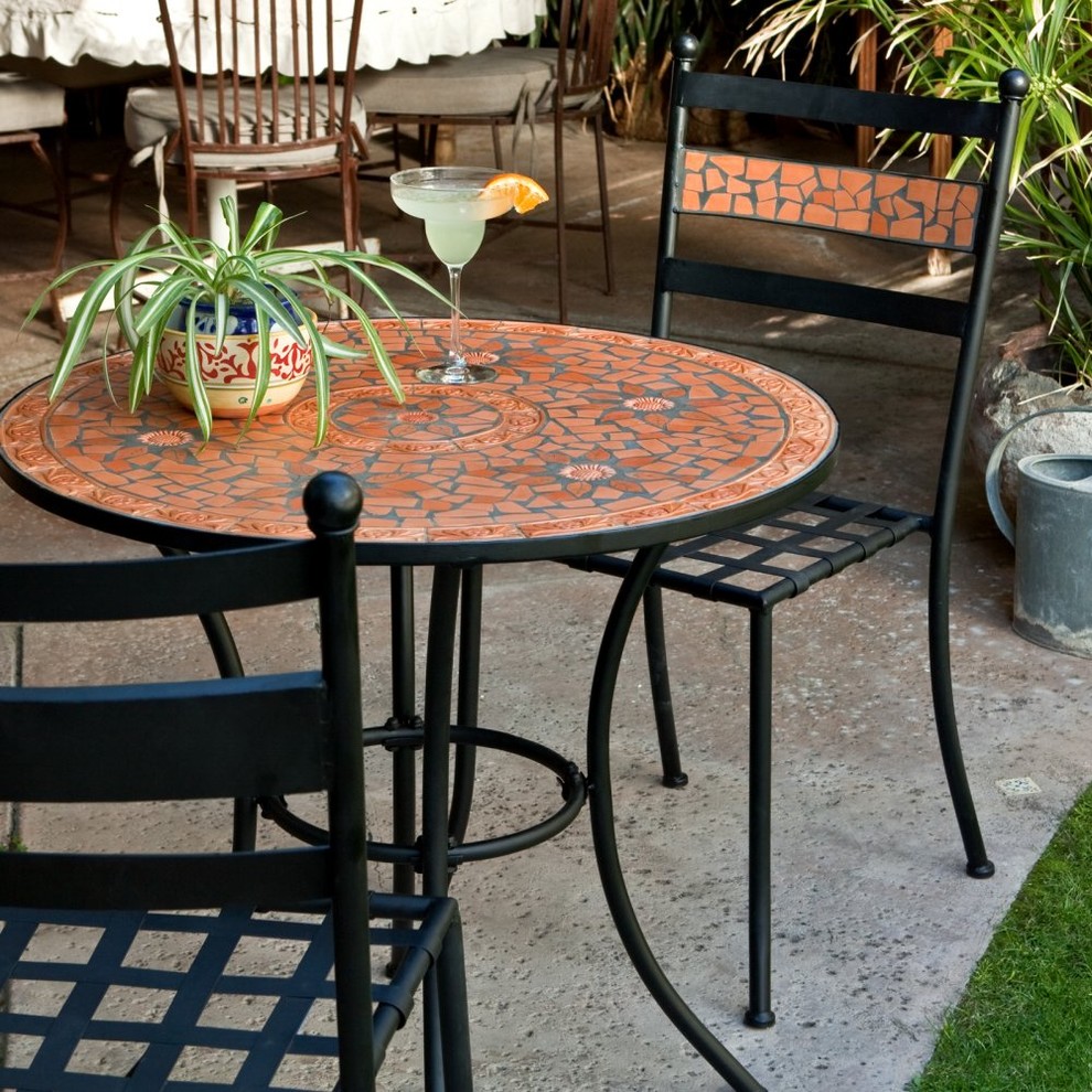 Mosaic Table Top Patio Mediterranean with None 