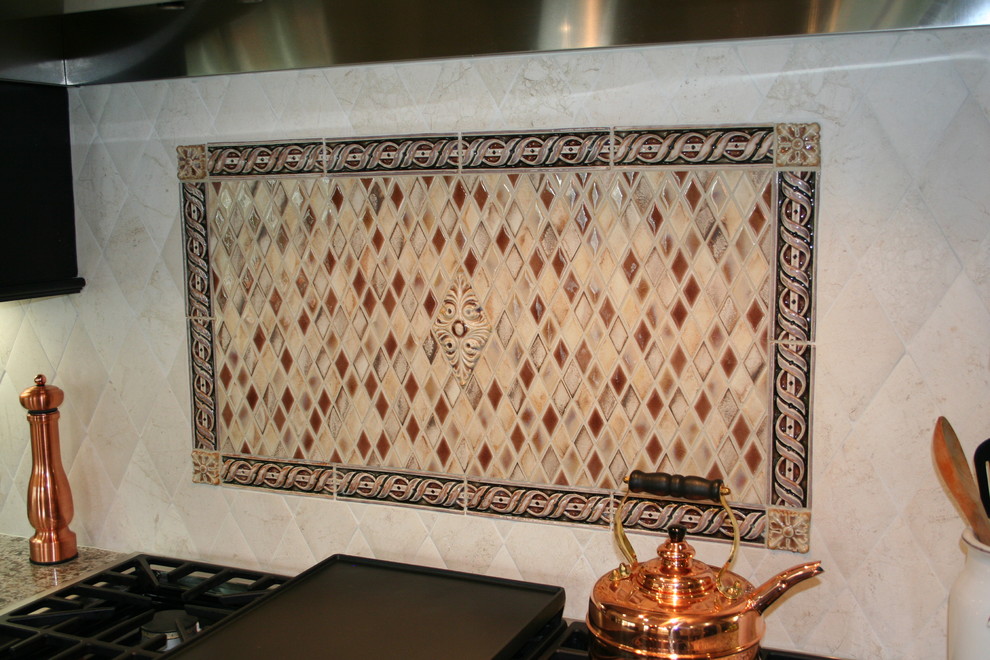 Mosaic Tile Pictures Kitchen Traditional with 48 Range Encore Ceramics