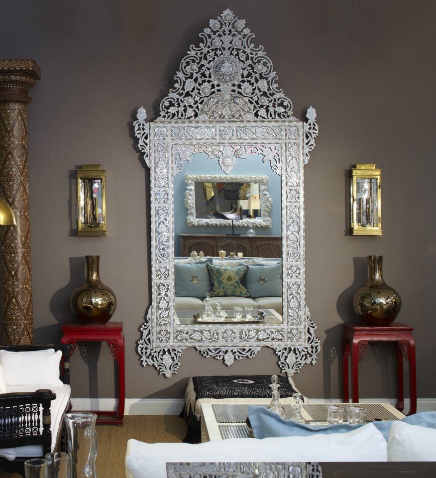 Mother of Pearl Mirror Living Room Mediterranean with Moroccan Mirror Mother Of