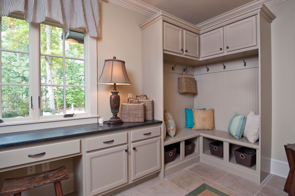 Mud Room Cubbies Laundry Room Traditional with Basket Storage Baskets Beadboard