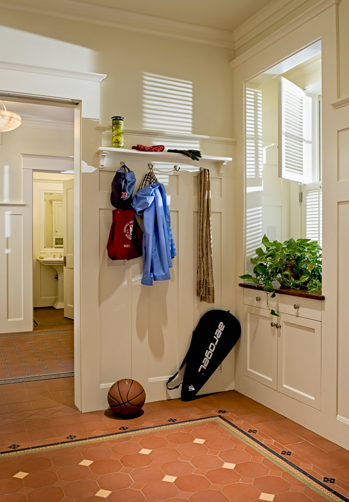 Mudroom Coat Hooks Entry Traditional with Baseboards Coat Racks Crown