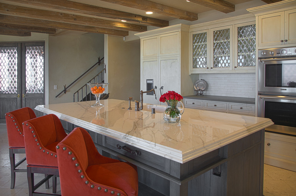 Nailhead Bar Stools Kitchen Mediterranean with None 