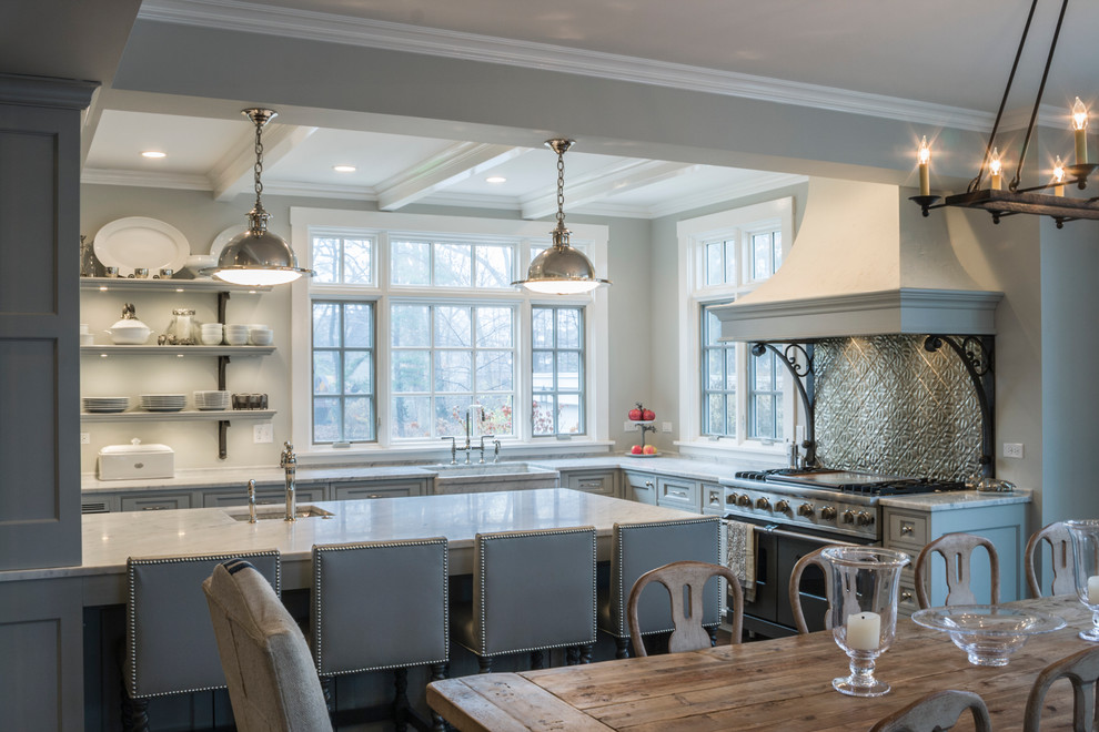 Nailhead Bar Stools Kitchen Traditional with Chandelier Farm Sink Farmhouse