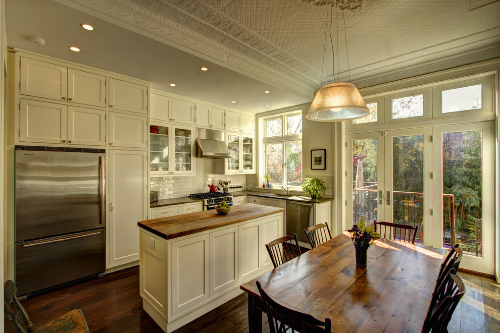 Narrow Counter Height Table Kitchen Traditional with Ceiling Lamp Farmhouse Glass