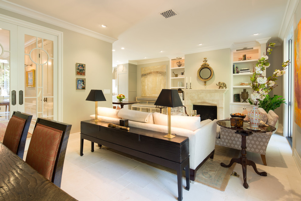 Narrow Sofa Table Living Room Traditional with Abstract Art Ann Sacks