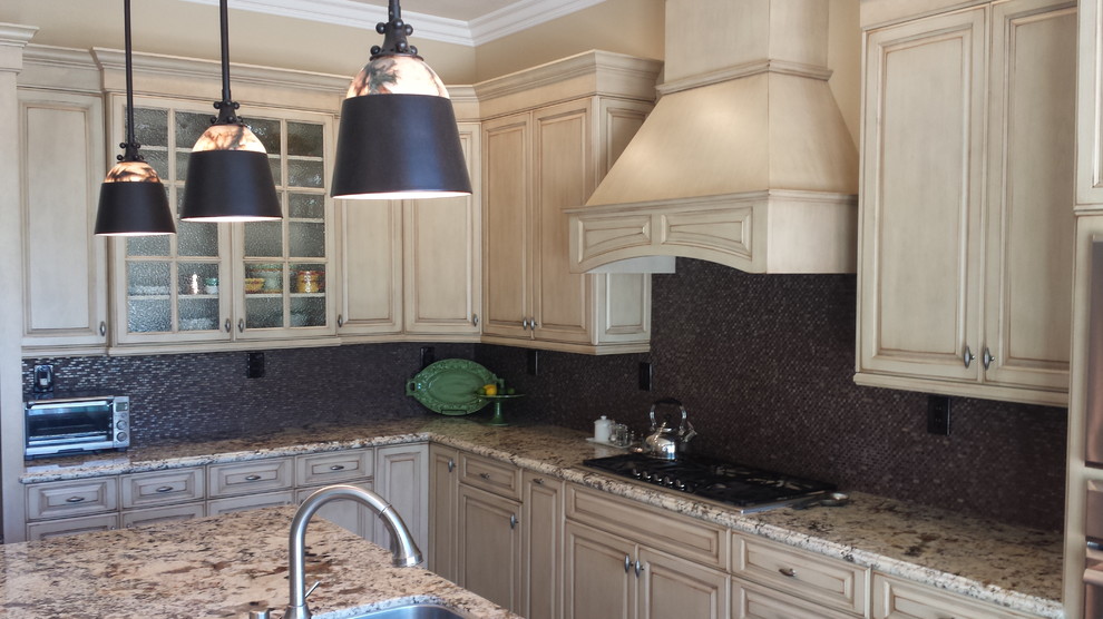 Natural Stone Fireplace Kitchen Contemporary with None 1